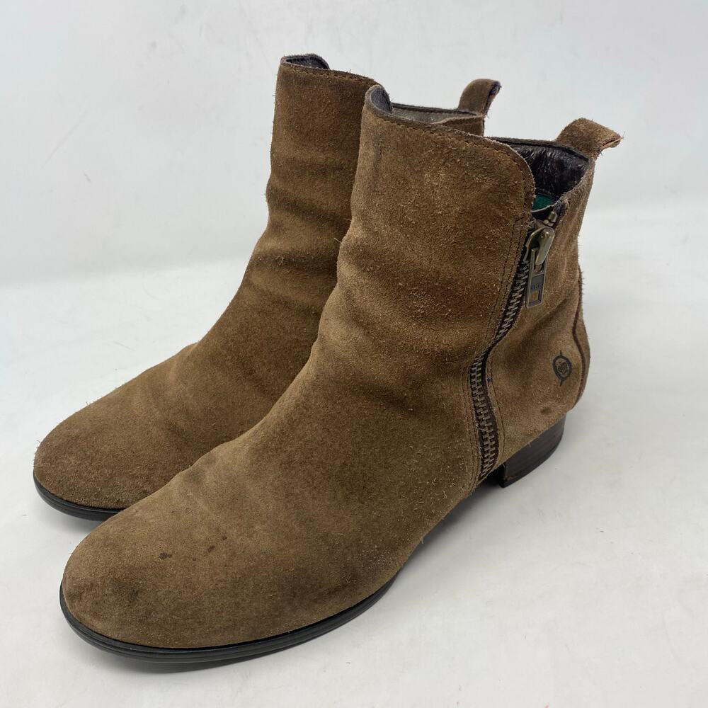 Born Landa Ankle Boots Brown Suede Western Bootie Shoe Wo,ems Size 9